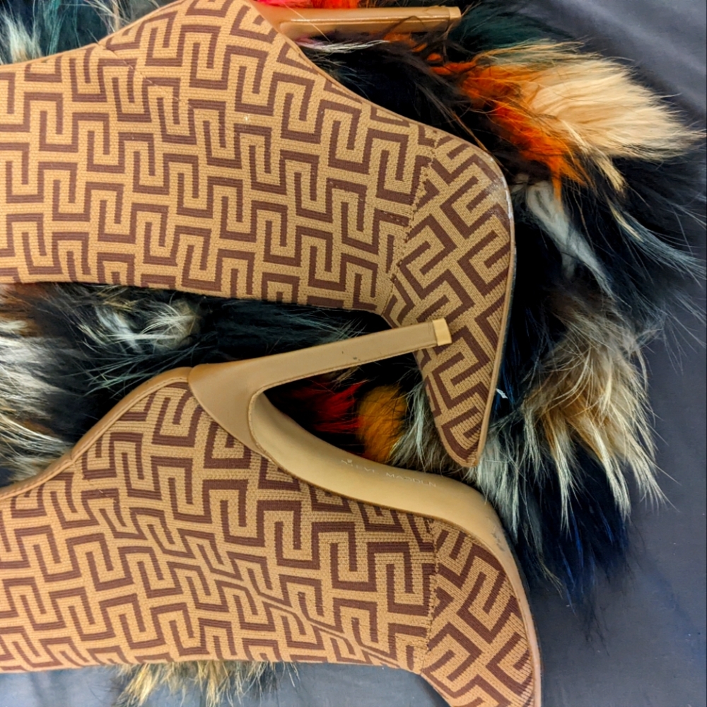 Steve Madden fabric high heel booties